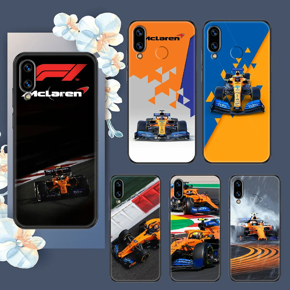 Спортивный автомобильный чехол для телефона f1 MCLAREN для Huawei Honor 6 7 8 9 10 10i 20 A C X Lite Pro Play, черный чехол из ТПУ, Роскошные водонепроницаемые чехлы