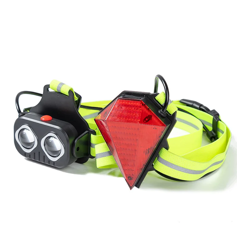 

Двойной Головной фонарь T6, фонарик, фонарь для наружного освещения, кемпинга, ночной рыбалки, бега