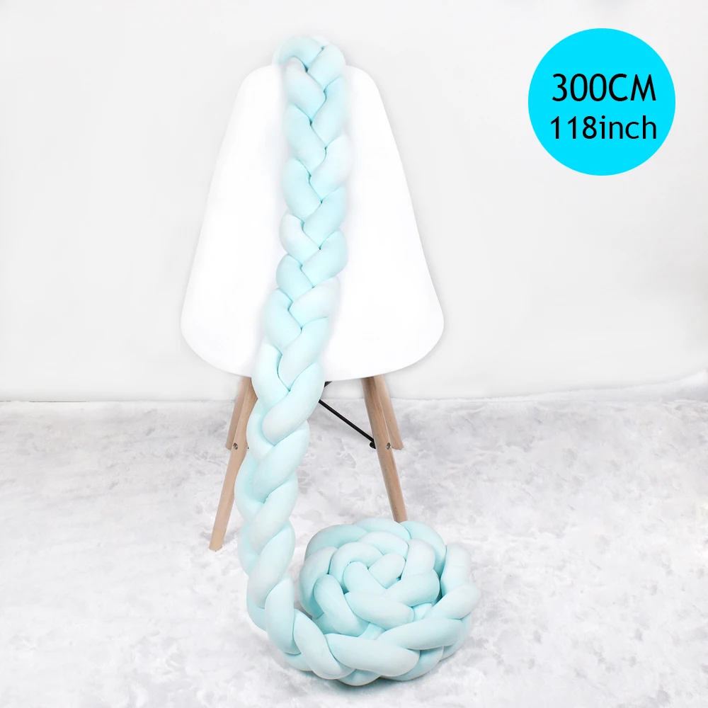 1 шт., 2 м/3 м, защита для кроватки, Узелок, детская кровать, бампер, плетение, плюшевая, детская подушка для колыбели, для новорожденных, детская кровать, бампер, декор комнаты - Цвет: 3M