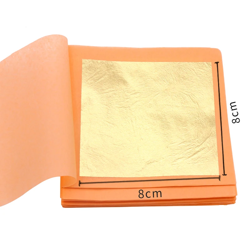 25pcs one Booklet 24K лист золота чистого золота фольги лист 8x8 см 25 шт/буклет украшения торта Искусство ремесло маска для лица съедобные подлинные золотые хлопья листы - Цвет: 25pcs one Booklet