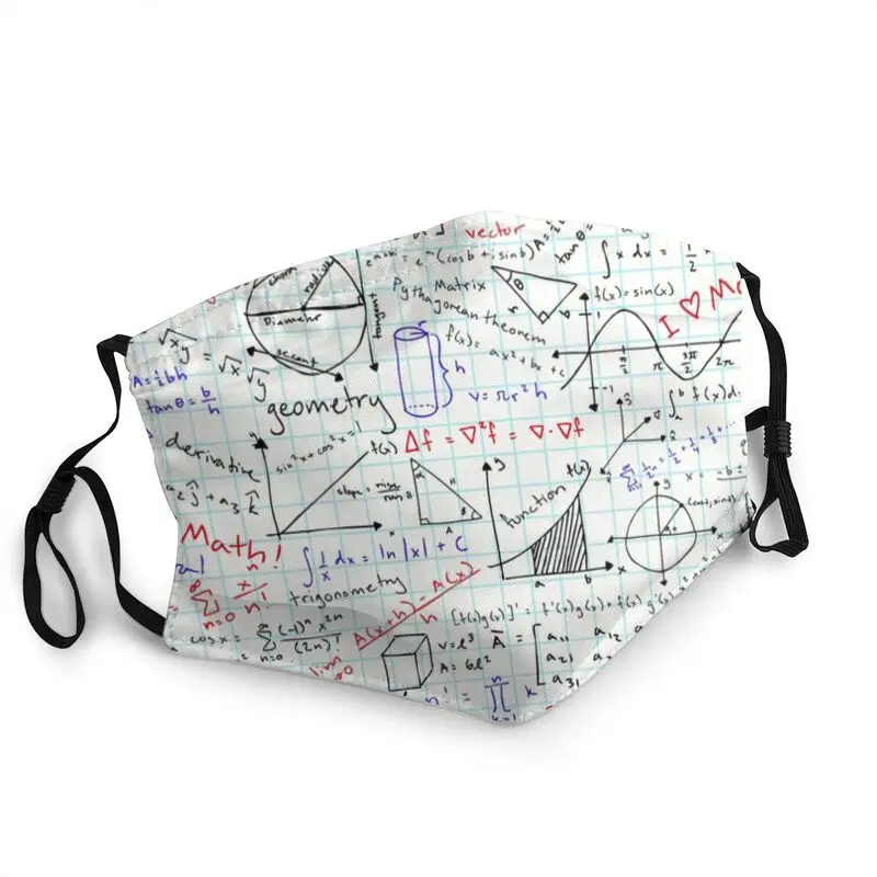 

Math Homework Mask Dustproof Breathable Geek Teacher Gift Face Mask Protection Cover Adult Respirator Mouth-Muffle