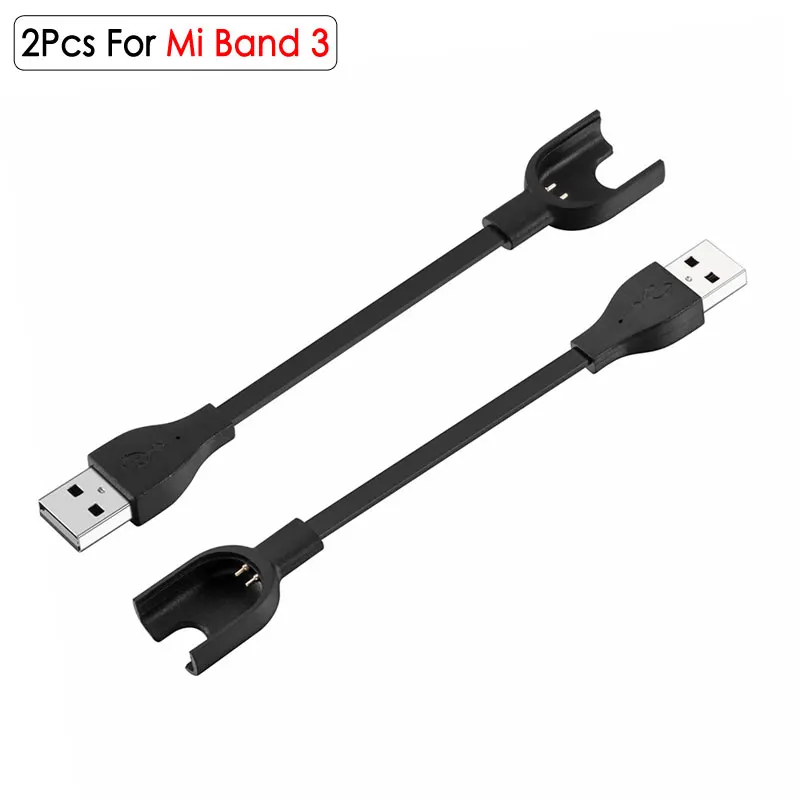 ALLOYSEED USB зарядное устройство кабель для Xiaomi Mi Band 4 3 2 умный Браслет USB зарядная док-станция адаптер для Miband 2 3 4 - Цвет: 2Pcs For Mi Band 3