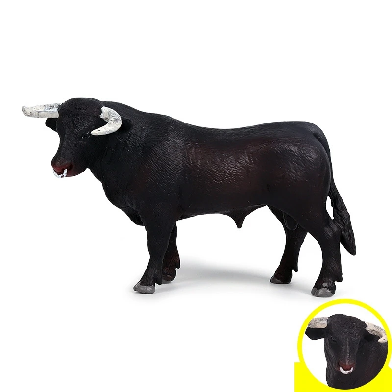 Пластиковая симуляция черный скот животные фигурки статическая Милая модель