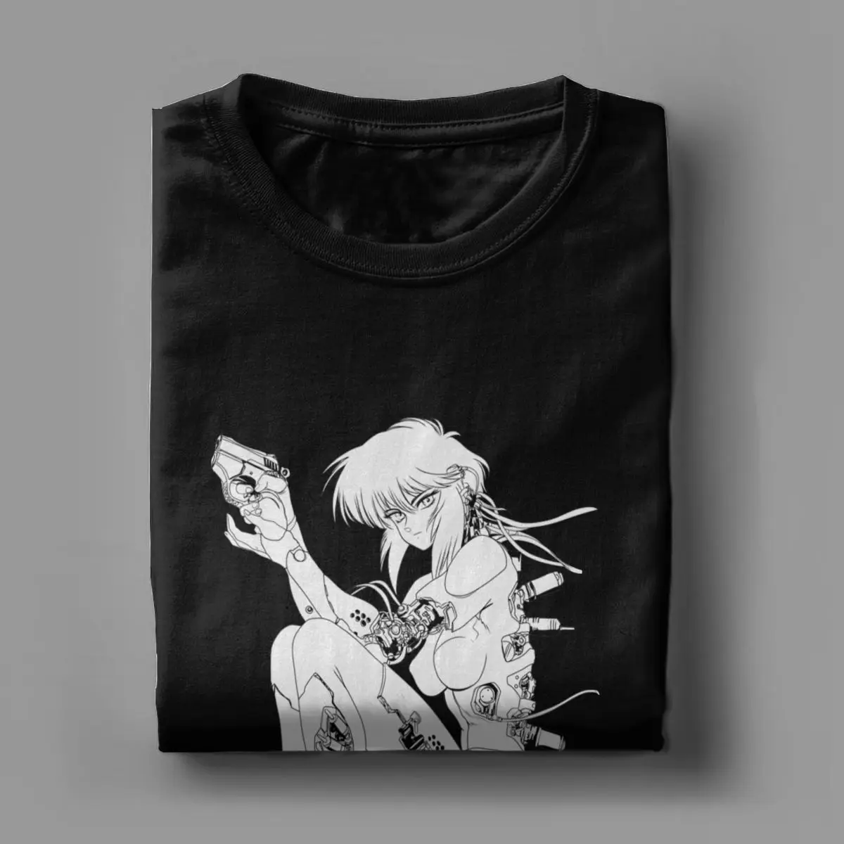 Мужская футболка Motoko Ghost In The Shell Забавные футболки с коротким рукавом и круглым