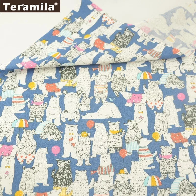 100x100cm Teramila Telas Por Metro мультфильм животных дизайн 100x100 см/шт. хлопок ткань для рукоделия, печворка Детская Ткань Ремесло тканевое платье - Цвет: 100x100cm