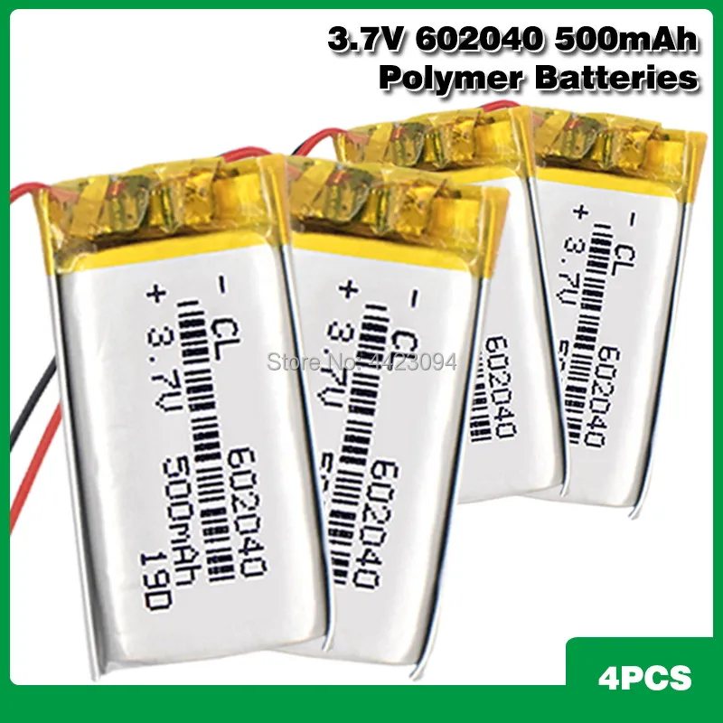 Полимерный литий ионный/литий ионный аккумулятор 500 мАч 3 7 В 602040 для mp3 mp4 GPS