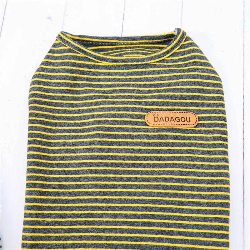 

2021 new Dog clothes Clothing for cats supplies T-shirt products chihuahua harness french bulldog Pet small dogs stripe cute coo