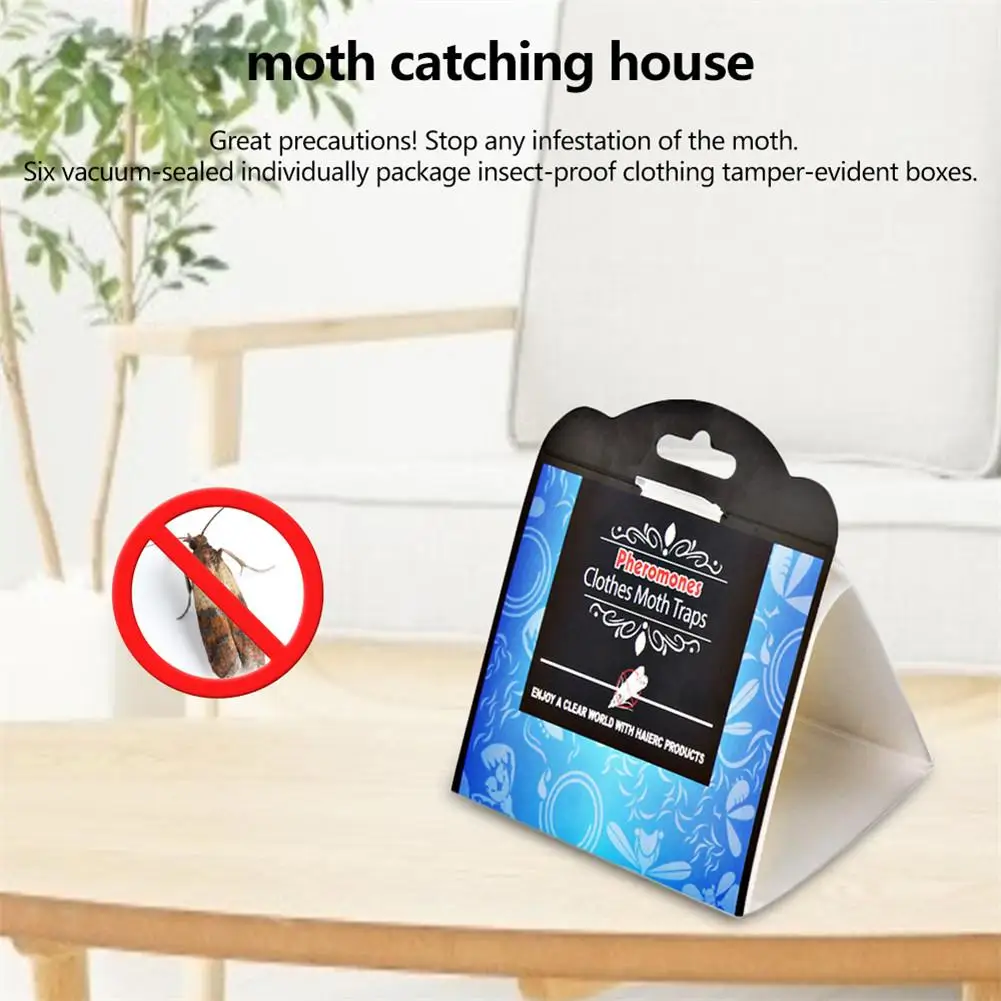 6PCS Moth Traps Sticky Pheromone Repellent Killer Insect Catcher for Kitchen Closet | Дом и сад