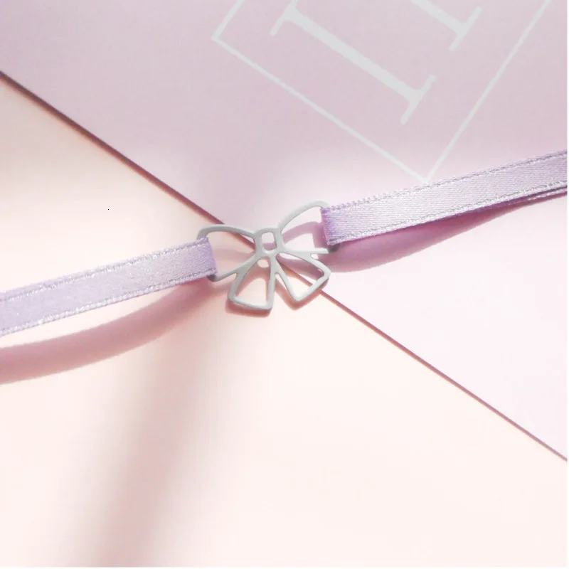 Япония и Южная Корея сезон весна Новинка Простая розового цвета с бантом кулон