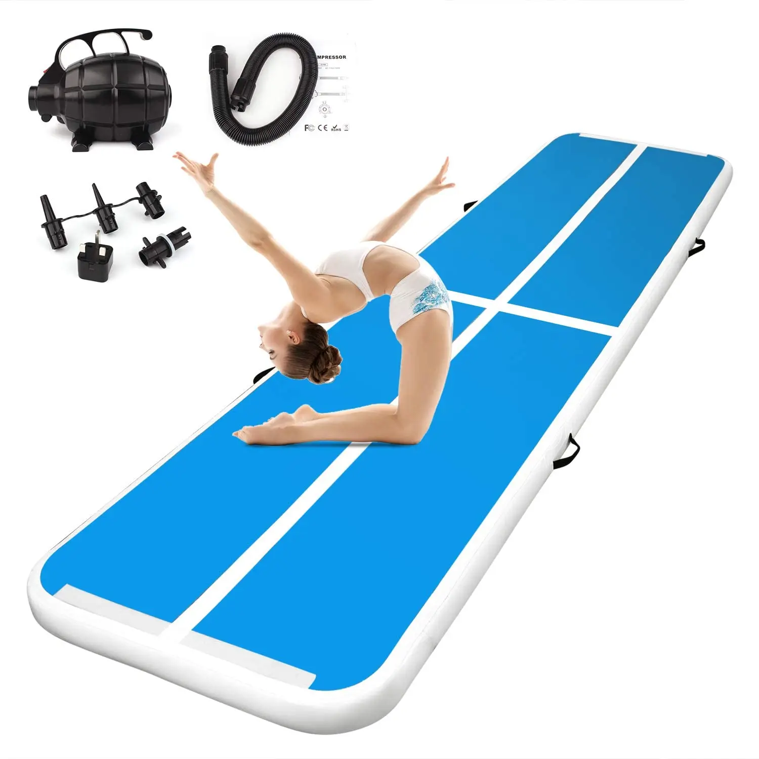 

Free Shipping 5x1x0.1m Gymnastic Mats Inflatable Air Track Airfloor For Gym Training For Sale