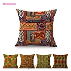 Экзотические с традиционным африканским геометрическим дизайном узор домашний декоративный диван-Подушка Чехол зеленого и красного цвета в этническом стиле художественная подушка крышка