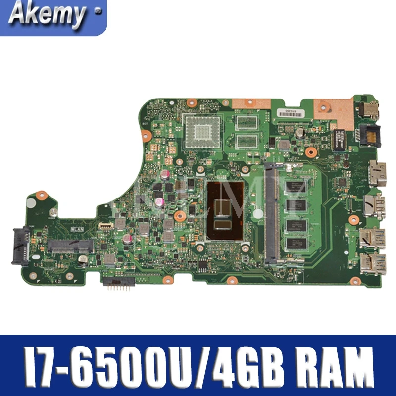 

AKEMY X555UA original mainboard For Asus X555UJ X555UF X555UQ X555UB X555U F555U A555U K555U 4GB RAM i7-6500U Laptop motherboard