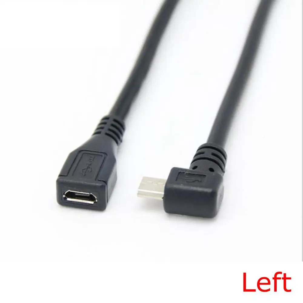 25 см Micro USB 2 0 5Pin штекер к гнезду для расширения адаптер длинный разъем 90 градусов