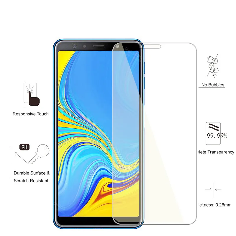 3 шт. закаленное стекло для Samsung Galaxy A6 Plus A6Plus J4 J6 J8 A7 2018 Защита экрана A8 plus |