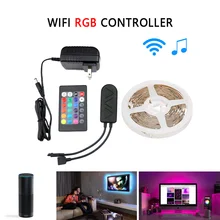 Светодиодный светильник rgb-лента 12 В 12 В 5 м SMD5050 rgb-лента гибкий светодиодный светильник ИК wifi контроллер