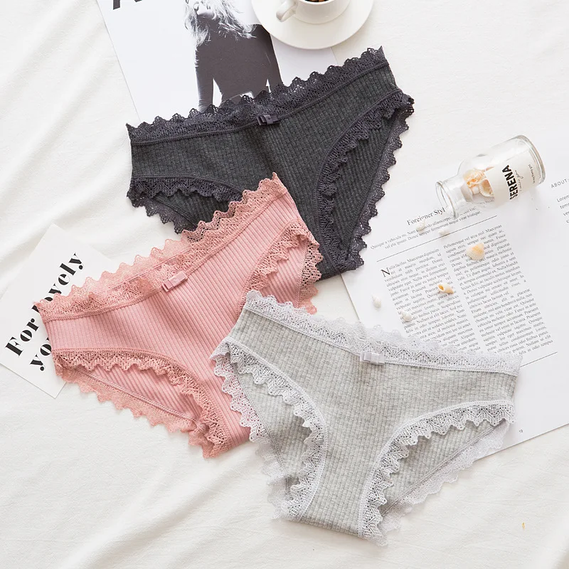 Каша кабина Новое кружевное нижнее белье для студентов из хлопка бесшовное