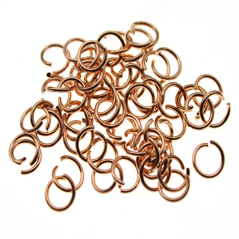 rose gold 100 шт., розовое золото, нержавеющая сталь, прыгающие кольца, Sigle, разделенные петли, открытые прыгающие кольца и разрезные кольца для рукоделия, для изготовления ювелирных изделий 3, 4, 5, 6 мм - Цвет: rose gold