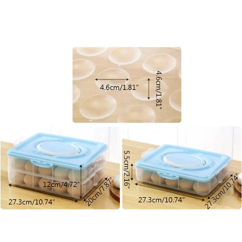 

High Quality PP Double Layer Stackable Egg Box Refrigerator Egg Storage Box Home Gift Box Packaging Egg Tray