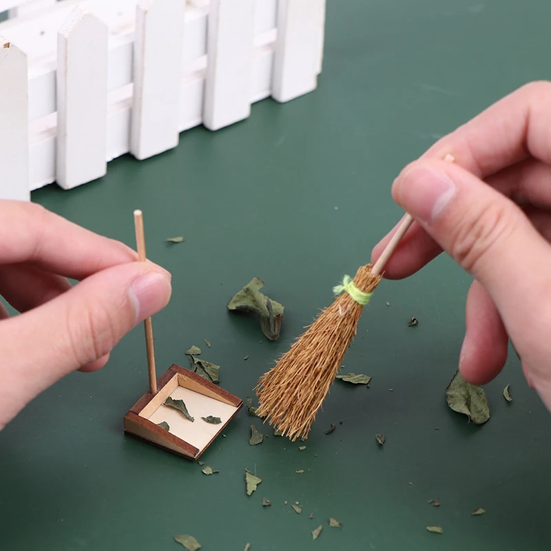 

1:12 Dollhouse Miniature Fairy Garden Broom Cleaning Tools Furniture Toys