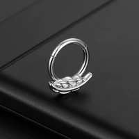 2pcs nose ring for women stainless steel leaf septum rings clicker nose hoops helix cartilage ear earrings piercing jewelry