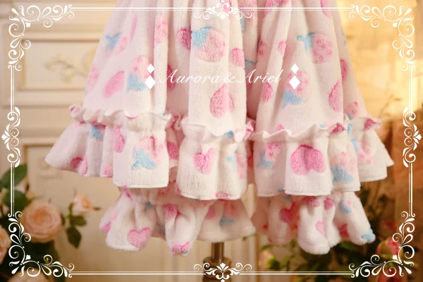 Фланелевая термоюбка и искусственное викторианское платье кавайная девушка