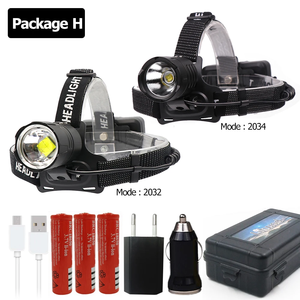 Package H 80000LM 7800mAh power bank Новое поступление CREE Xlamp XHP70.2 яркая светодиодная фара Головной фонарь фонарик - Испускаемый цвет: Package H