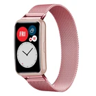 Ремешок Миланская петля для Huawei Watch FIT band, магнитный металлический браслет из нержавеющей стали для Huawei Watch fit