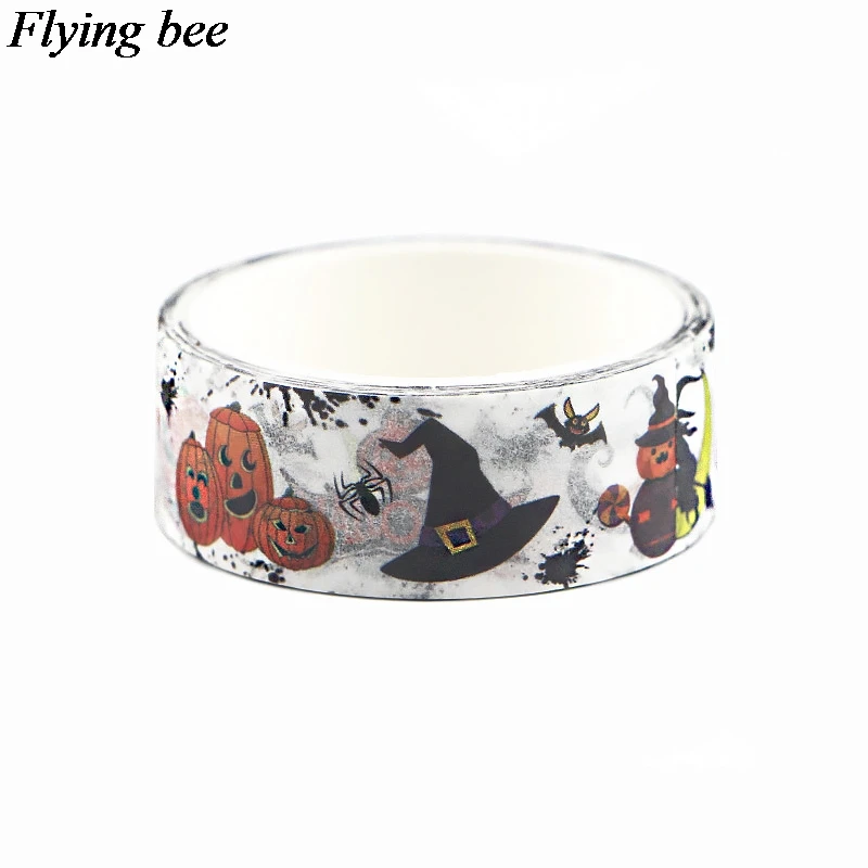 Flyingbee 15 мм X 5 м Бумага васи лента Хэллоуин Тыква клейкая лента DIY Скрапбукинг страшная наклейка этикетка маскирующая лента X0610