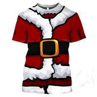 2021 christmas mans t shirt 3d print funny cosplay santa claus fashion clothes xmas holiday tshirt oversized new year clothes
