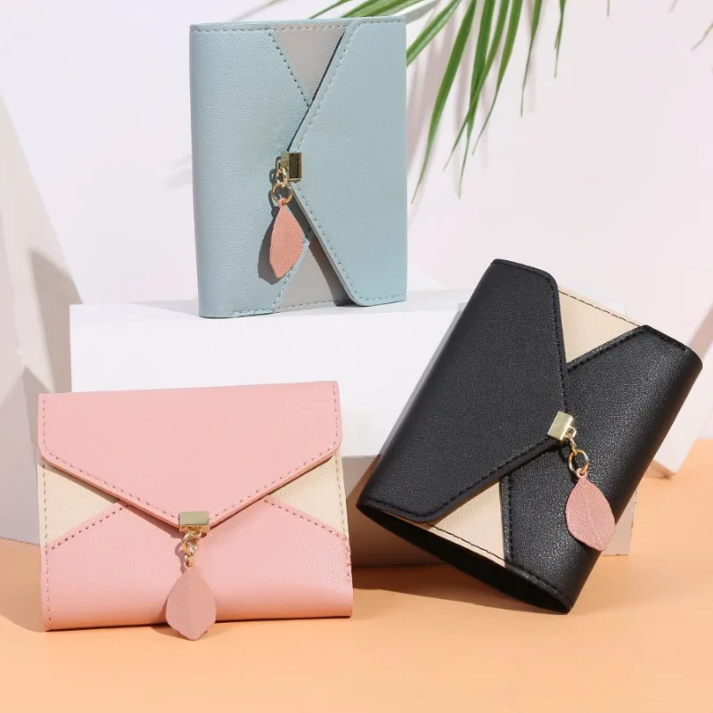 

Geometric Luxury Brand Leather Wallets Women Short Hasp Coin Purses Tassel Design Clutch Wallet Female Money Credit Card Holder