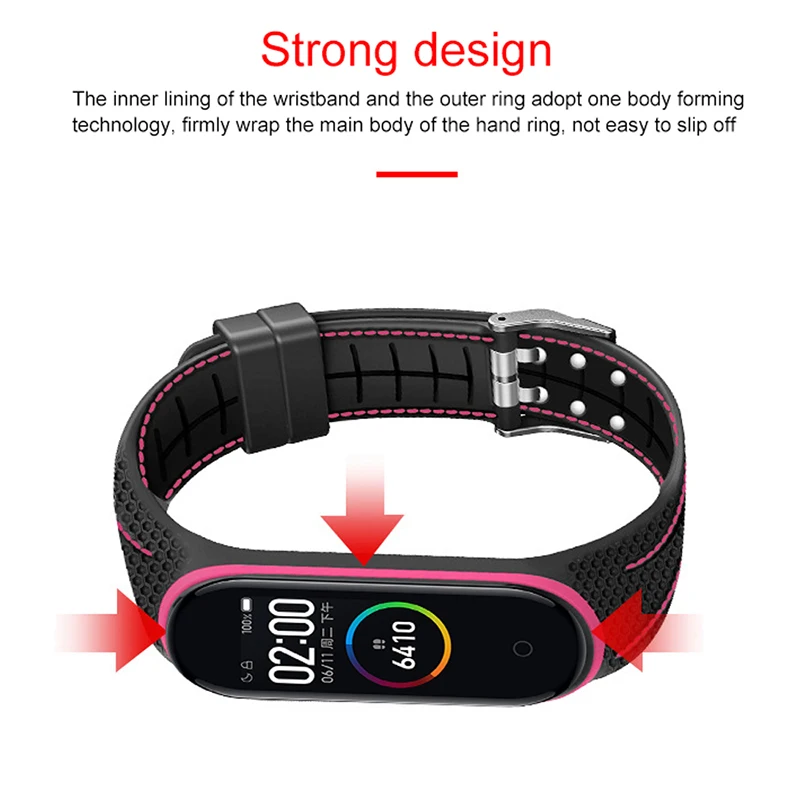 Спортивный силиконовый ремешок для браслета Mi Band 4 на запястье Xiaomi 3 ремешка