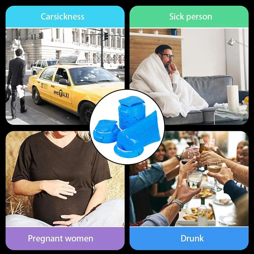 50 шт./компл. одноразовые пакеты для рвоты синего цвета путешествий в автомобиле