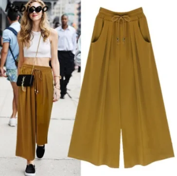 

Plus large size M-6XL female wide leg pants nine pants loose harem pants loose trousers ladies trousers 2019
