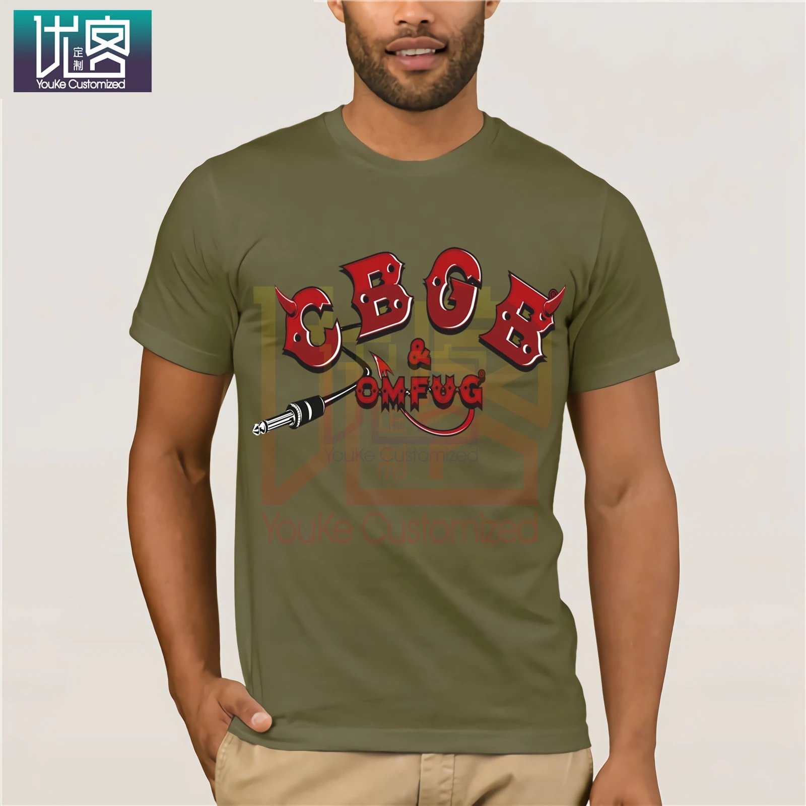 CBGB &amp OMFUG electric plug T-SHIRT Humor Tee Shirt 100% Cotton Tops Graphic Present Casual Short Sleeve Top | Мужская одежда