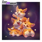 Алмазная мозаика из корги Ever Instant, Картина на холсте с кристаллами Стразы, настенное искусство, 3D вышивка с собакой, милое животное, декор S2F2756