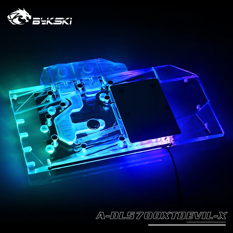 bykski rx5700xt gpu water block for dataland power color rx5700xt red evil dragon graphics card cooler5v a dl5700xtdevil x free global shipping