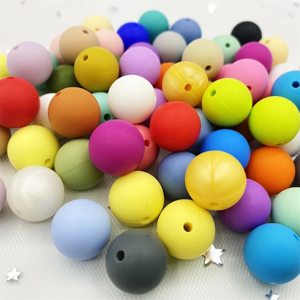 100 шт. 15 мм силиконовая бисер ребенок прорезывание зубов круглая соска с бусами