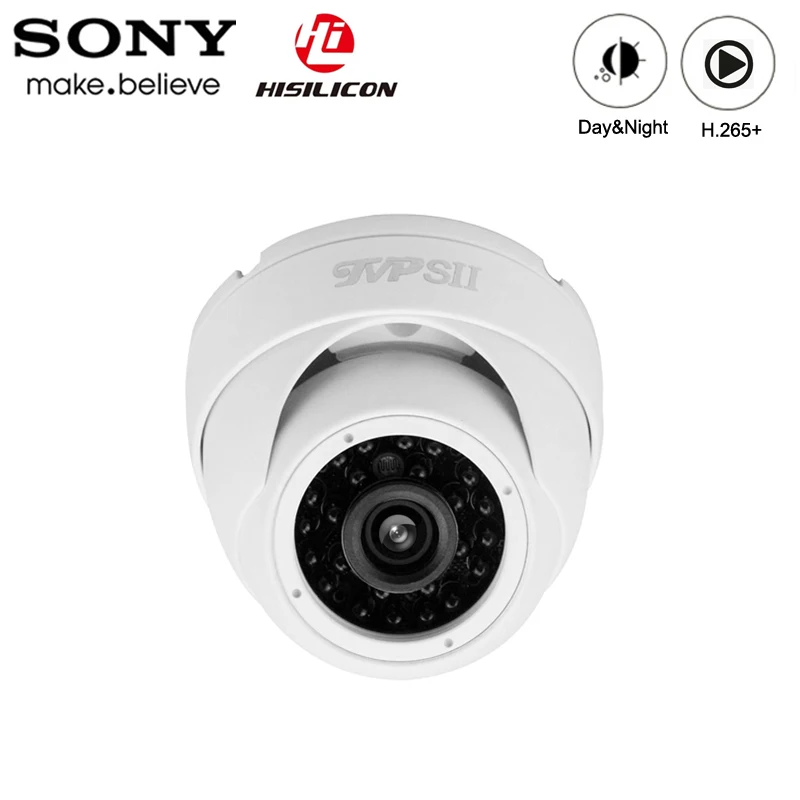 Hi3516C 5MP/3MP белый 24 шт. инфракрасный светодиодный водонепроницаемый металл H.265+ 25Fps ONVIF аудио полусфера IP купольная камера наблюдения