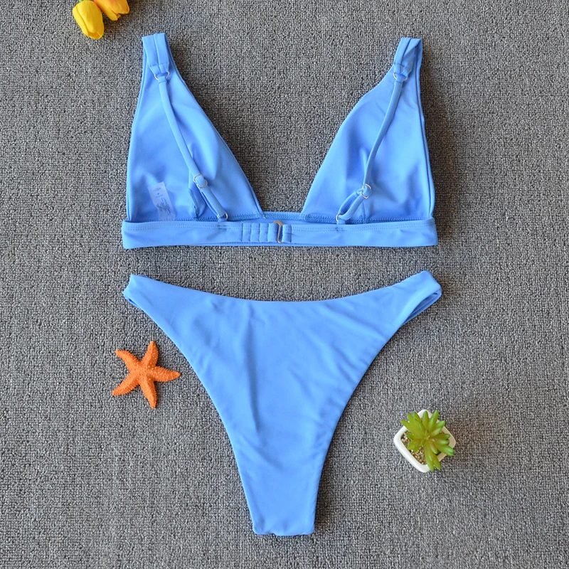 

Bikini 2021 Micro Sexy Swimsuit Women Push Up Swimwear Two Piece Bikini Set Solid Bather Bathing Suit Swim Suit Female