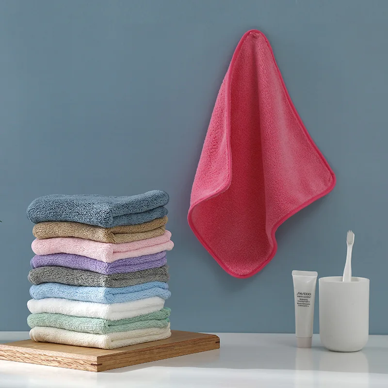 

10pcs set Microfiber Hand Towel Soft Samll Square Baby Towel Hanging Bathing Face Towel Absorbent Fast Drying Kitchen 30*30cm