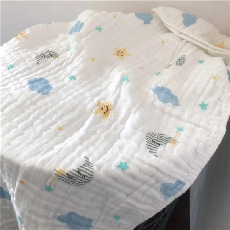 6 Layers Crinkle Cotton Gauze blanket 100% prints color 120x120 cm baby 340 grams 1 piece for sample testing | Дом и сад