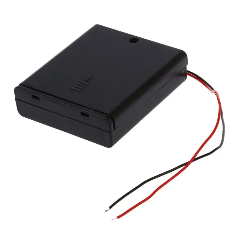 2 Pcs 4 x AA 6V Battery Holder Case Box Wired ON/OFF Switch w Cover |