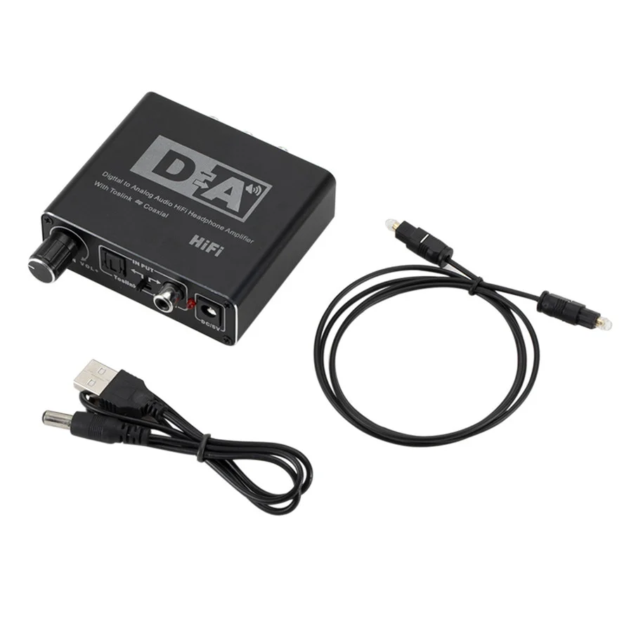 Hi Fi DAC Amp цифро аналоговый аудио конвертер декодер 3 5 мм AUX усилитель RCA адаптер Toslink