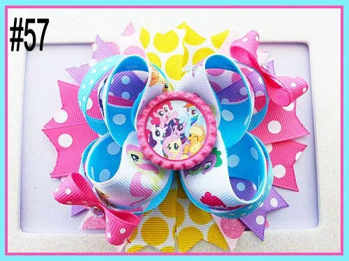 free shipping A group 30pcs 4.5&quot Inspired Boutique Layered Hair Bow character hair bows girl cartoon clips -A | Детская одежда и