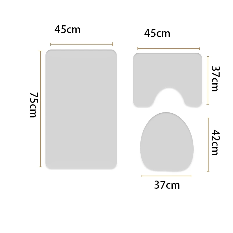 

3PCS Christmas Bath Mat Anti Slip Toilet Seat Cover Mat Bathroom Carpet Set Absorbent Toilet Carpet Floor Mat