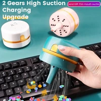 desktop vacuum cleaner with clean brush vacuum nozzle detachable mini cleaner usb charging for cleaning dustcomputer keyboard