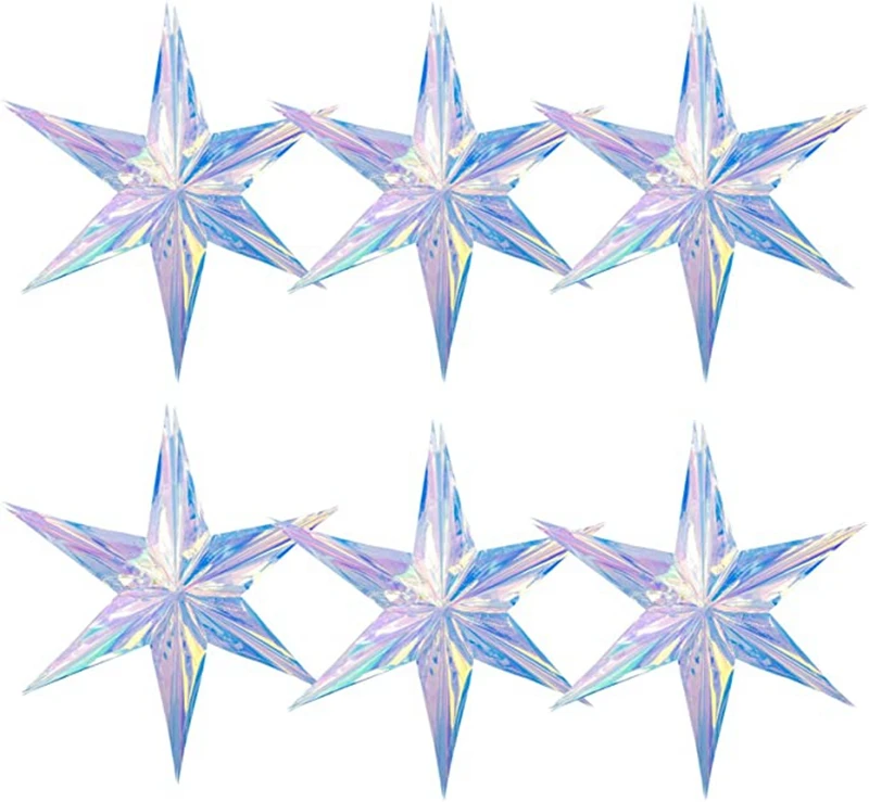 Рождественские переливающиеся подвесные 6 точечные звездочки украшения сделай