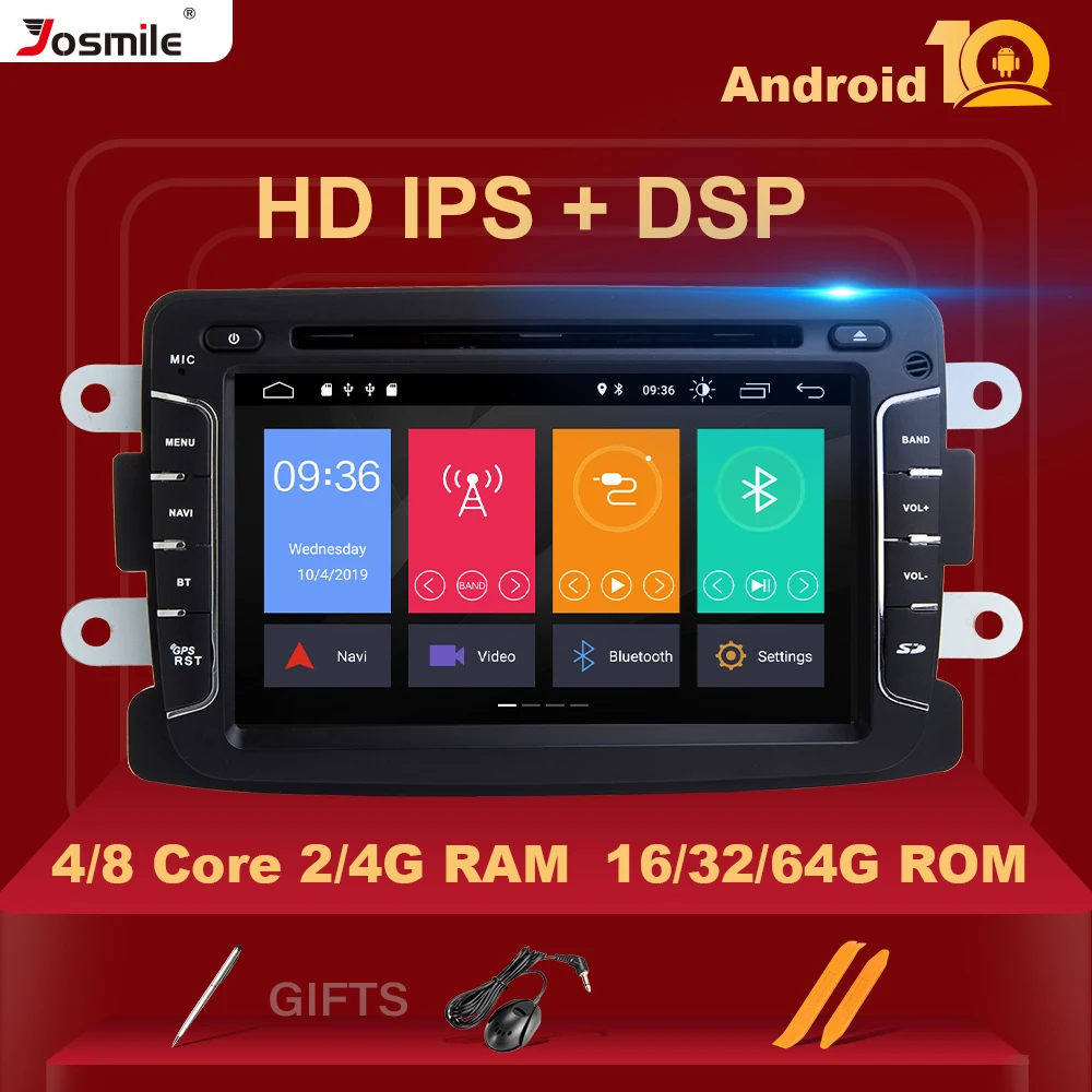 IPS DSP автомобильный dvd плеер Android 10 0 Automotivo 2 Din для Dacia/Sandero/Duster/Renault/Captur/Lada/Xray 2/Logan RAM 4G