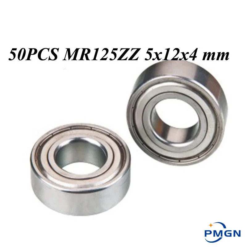 

50pcs/Lot ABEC-5 MR125ZZ MR125Z MR125-2Z MR125 ZZ L-1250ZZ 5x12x4 mm Metal seal Miniature High quality Deep Groove Ball Bearing
