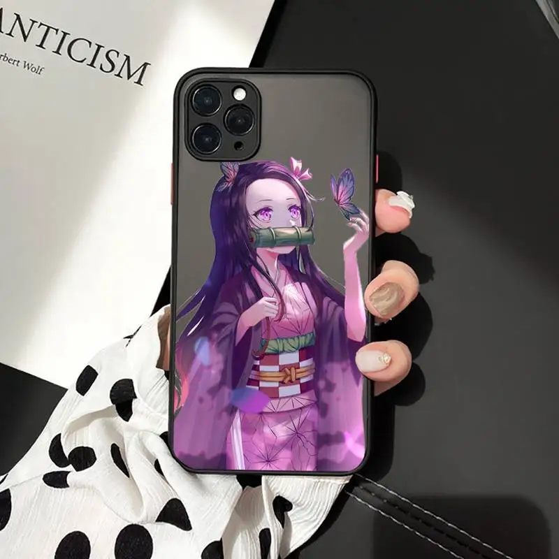 

Demon Slayer Nezuko Kimetsu No Yaiba Phone Case For iphone 12 11 8 7 plus mini x xs xr pro max matte transparent cover